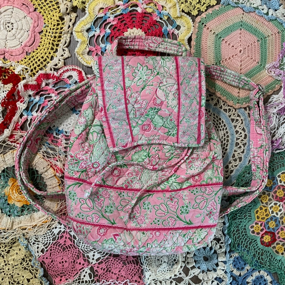 Adorable Tanya Lee floral quilted mini backpack